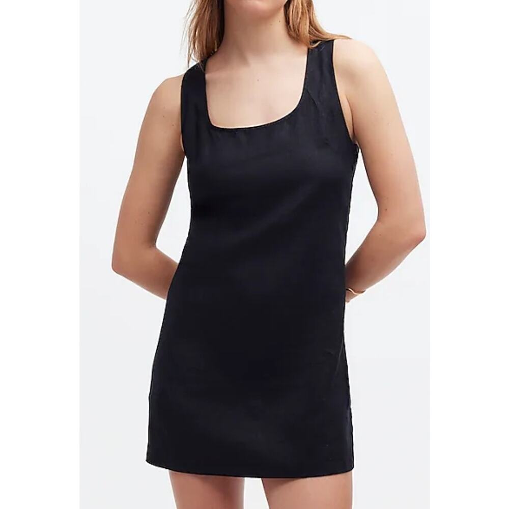 Madewell Cross-Back A-Line Mini Dress in Linen Size 8 NWT